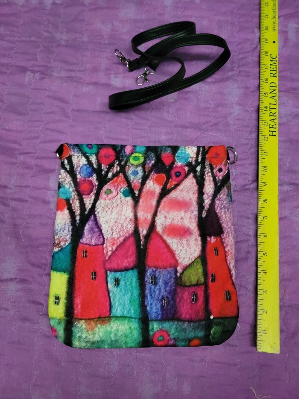 COTTAGE HOUSE VILLAGE 3D CROSSBODY PURSE Lightweight Colorful
